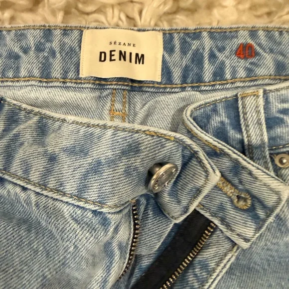 Sezane 90's Trousers Light Blue - Size 8 - Picture 4 of 4